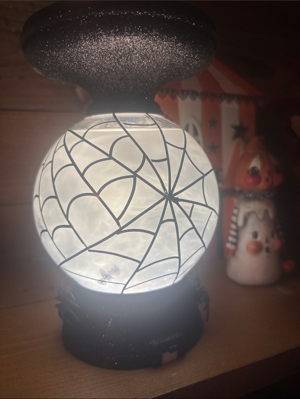 Bath & Body Works 2020 Halloween Bat Water Globe Candle Pedestal Holder - Picture 3 of 11